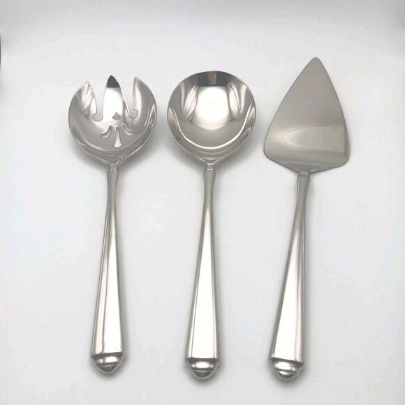 Gorham Crown Tip 3 Piece Oversized Serving Set Glossy Stainless 18/10 Flatware - Picture 1 of 2